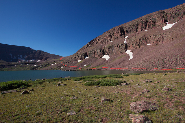 Our route to the pass at 12,170'