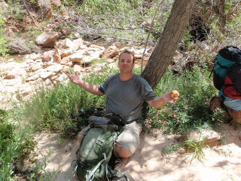 Nick Woolley hiking break time