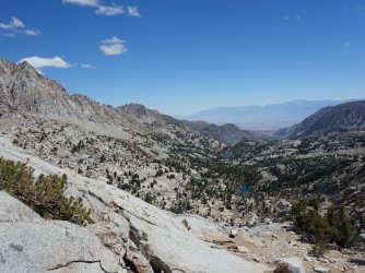 Looking back at the way we came through Sabrina Basin