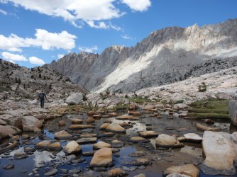 Crossing over to the W side of the drainage