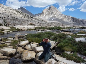 Erik stopping for a well-earned head dunk
